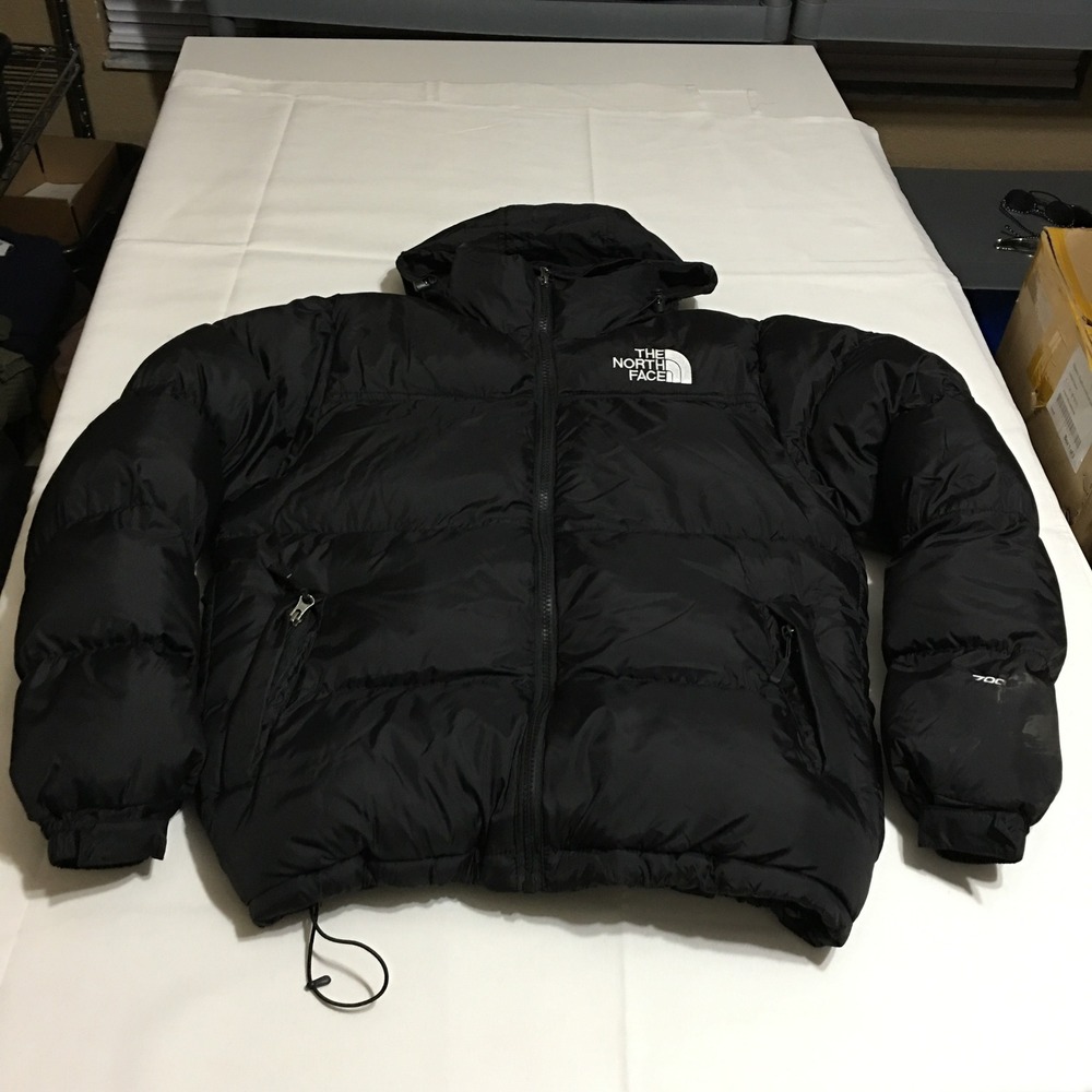 The North Face Puffer Jacket Medium Black Hooded 700 Down Insulated